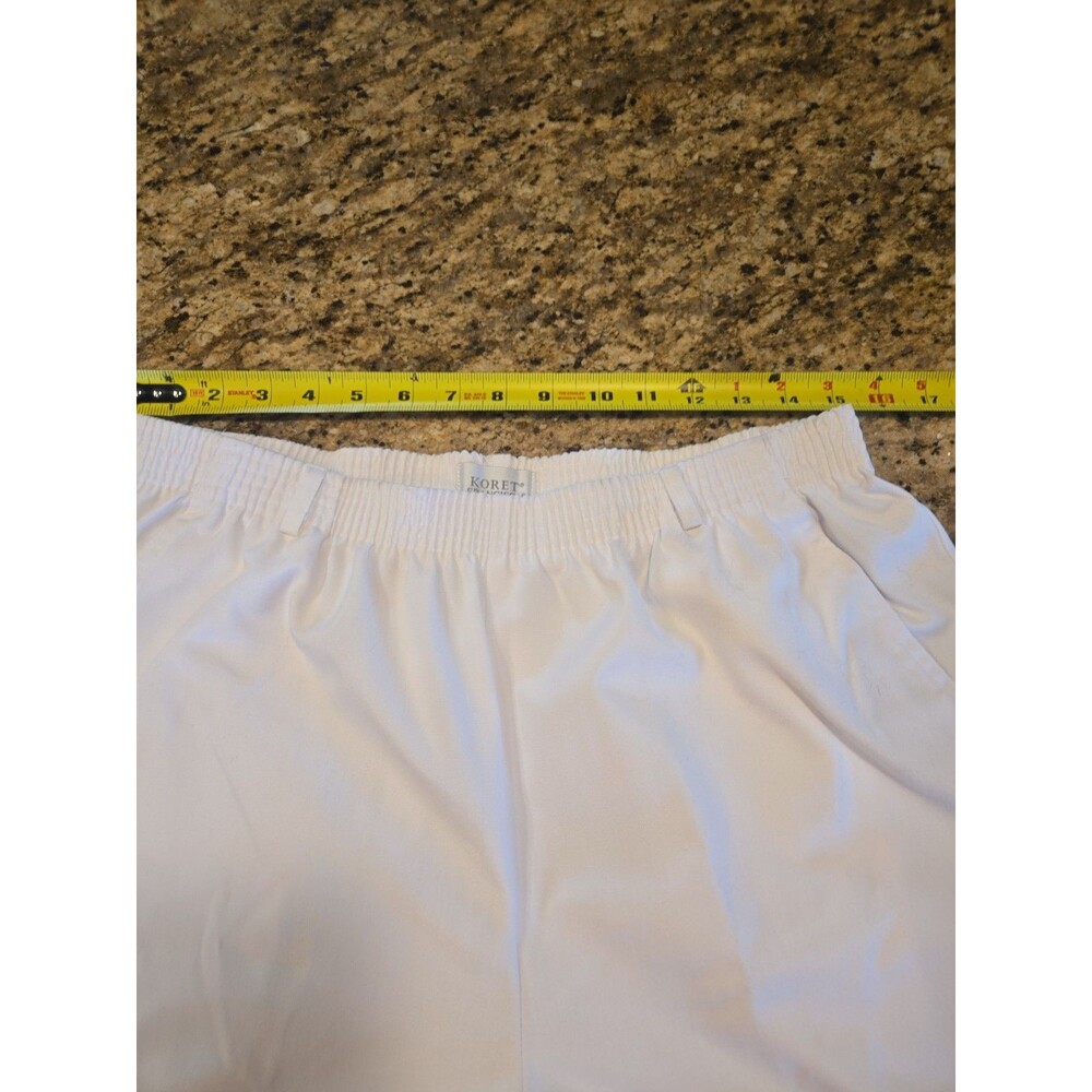 VTG Koret Francisca Women Pants Size 16 White Stretch High Rise ElasticWaist - Picture 3 of 8